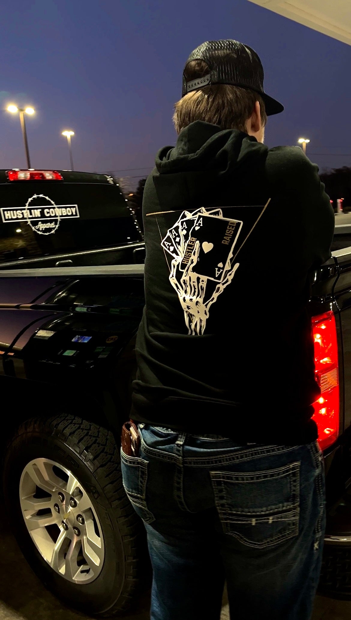 Hustler raised hoodie