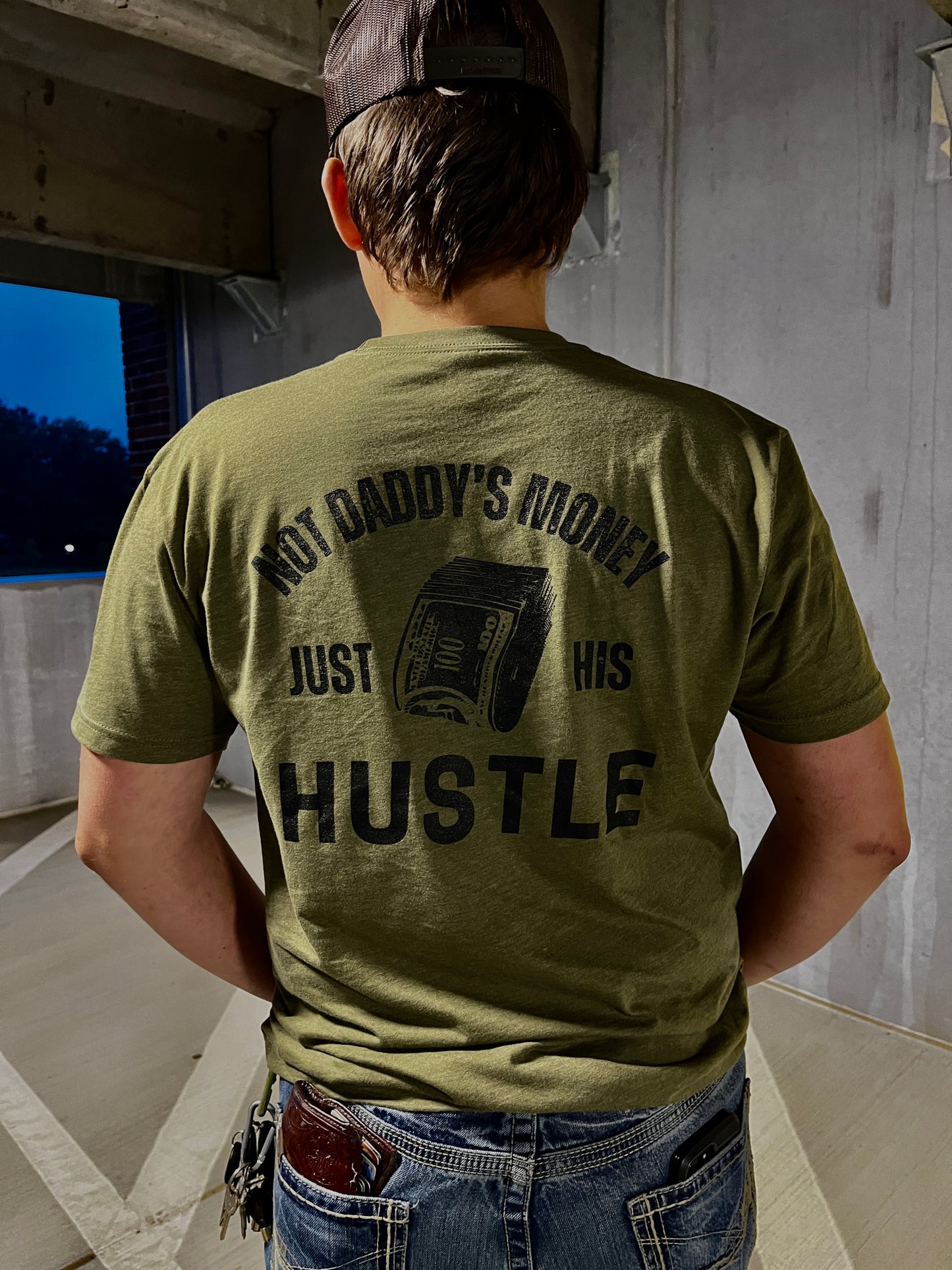 Not daddy’s money green tee