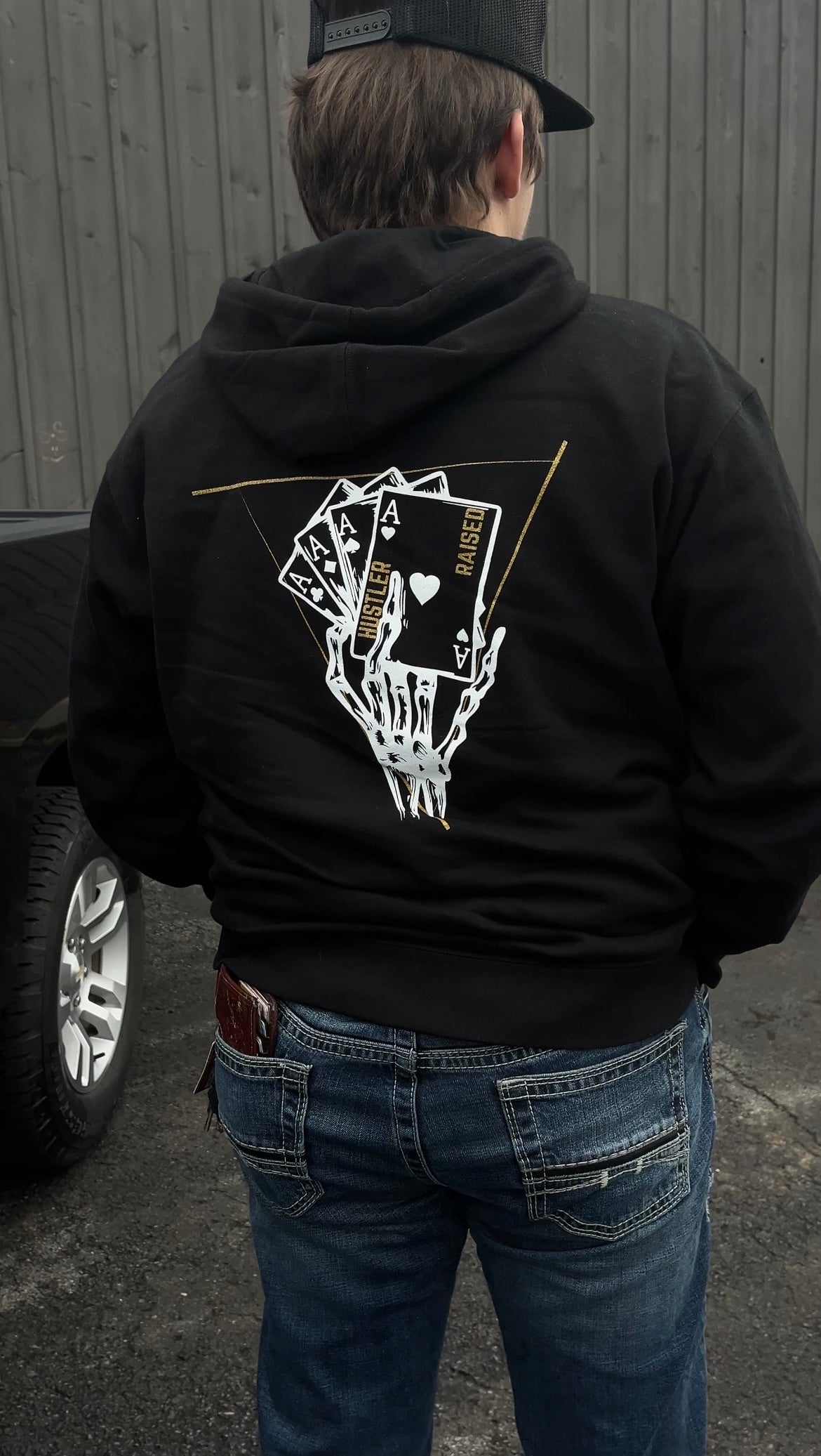 Hustler raised hoodie